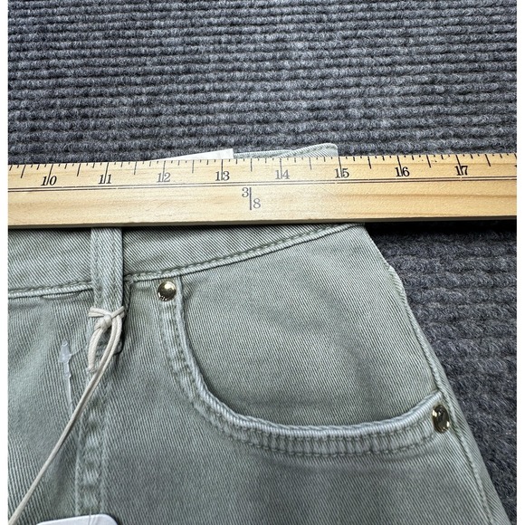 Tommy Bahama Skirt Womens 6 Green Denim Utility A-Line Fringe Hem Mini Stretch - Picture 3 of 7